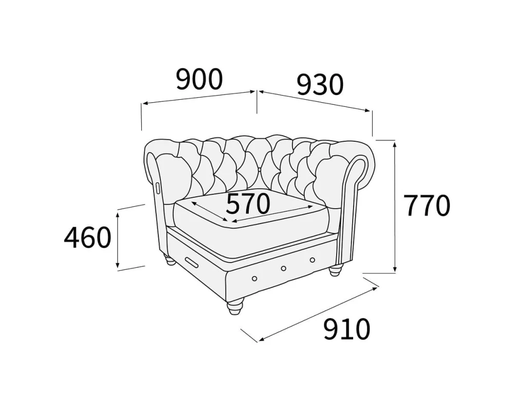 Модуль 1-х мест. с лев./прав. подл-ком Альфа Честер
