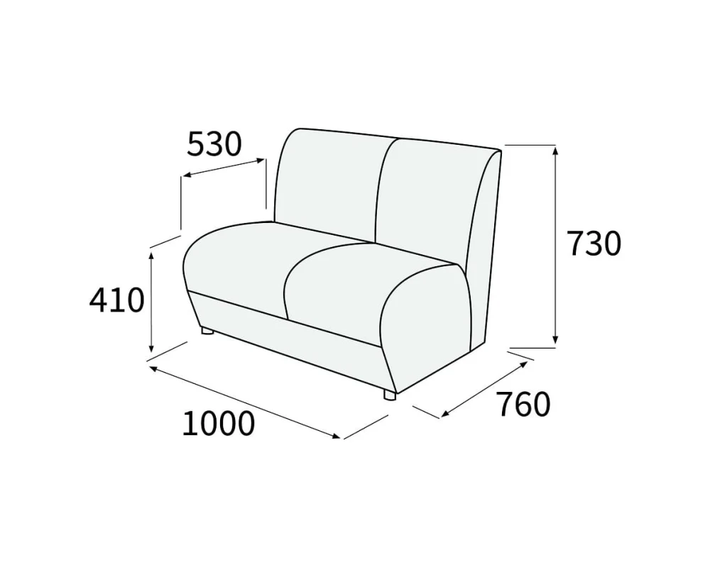 Модуль 2-х местный без подлокотников Альфа Люкс