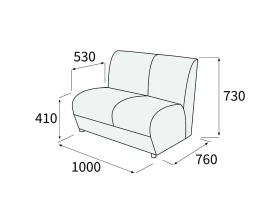 Модуль 2-х местный без подлокотников Альфа Люкс images