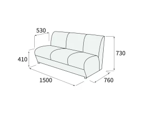 Модуль 3-х местный без подлокотников Альфа Люкс images