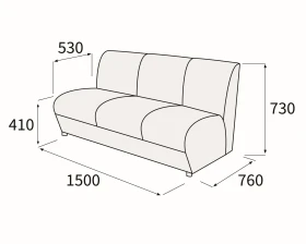 Модуль 3-х местный без подлокотников Альфа Люкс images