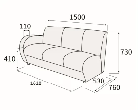 Модуль 3-хмест. с левым подлок-ком Альфа Люкс images