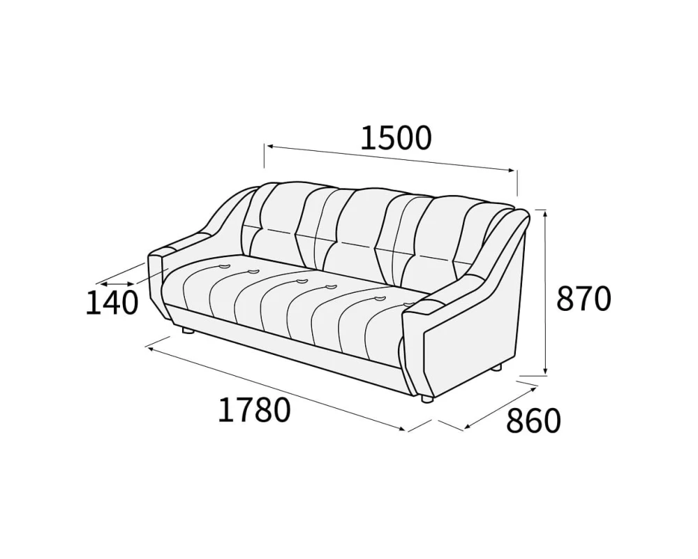 Диван 3-х местный Альфа