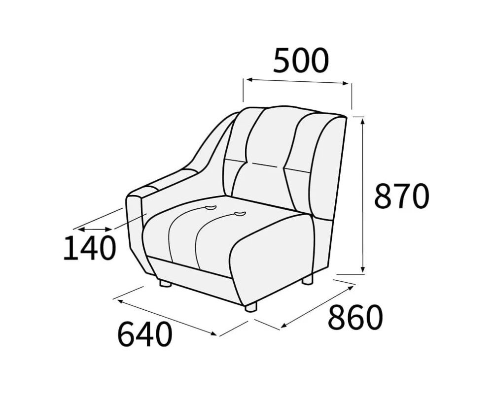 Модуль 1-х мест. с лев./прав. подл-ком Альфа