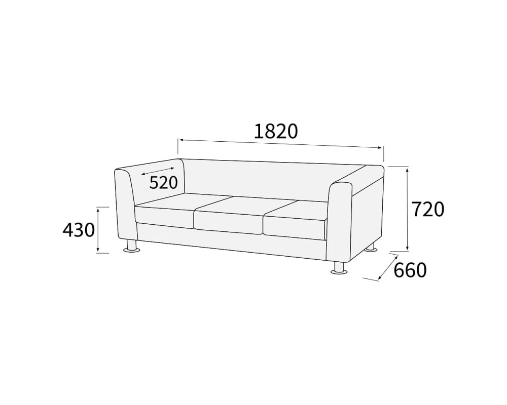 Диван 3-х местный Домино