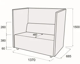 Диван 2-х местный купе Гамма купе images