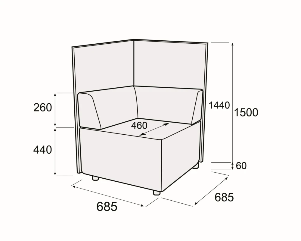 Модуль угловой купе Гамма купе