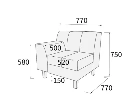 Модуль 1-х мест. с лев./прав. подл-ком Лима images