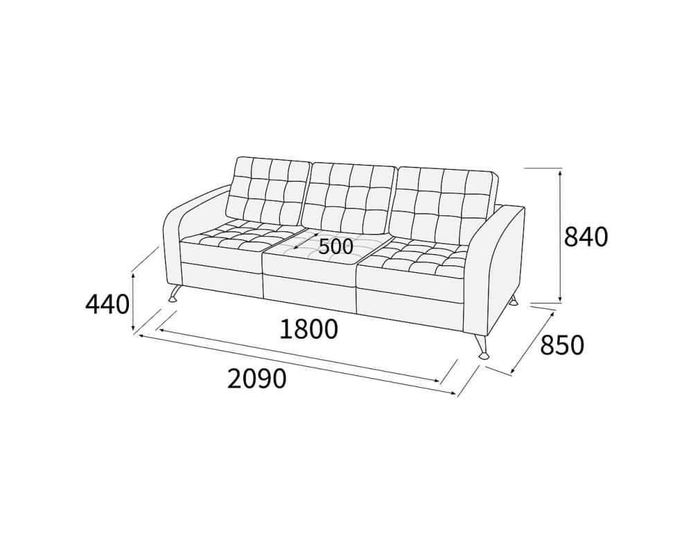 Диван 3-х местный Марс
