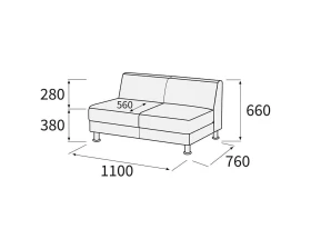 Модуль 2-х местный без подлокотников Омега-люкс images