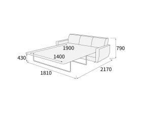 Диван 3-х местный с механизмом Омега images