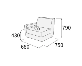 Модуль 1-х мест. с лев./прав. подл-ком Омега images