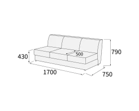 Модуль 3-х местный без подлокотников Омега images