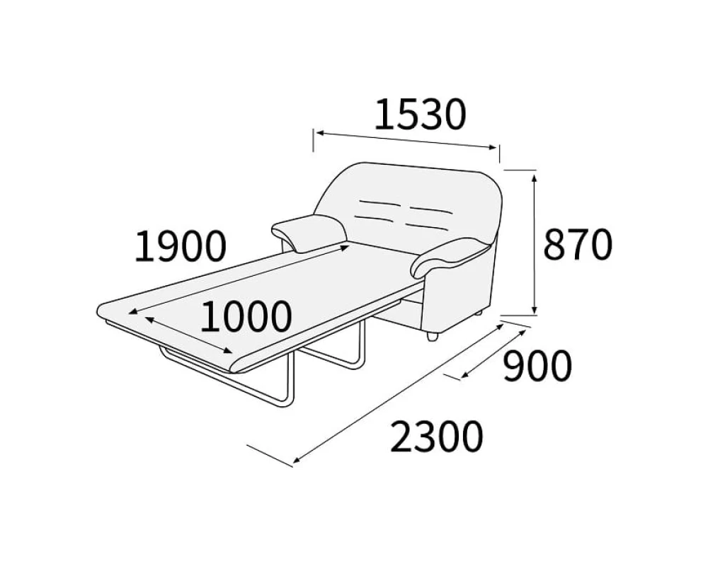Диван 2-х местный с механизмом Премьер