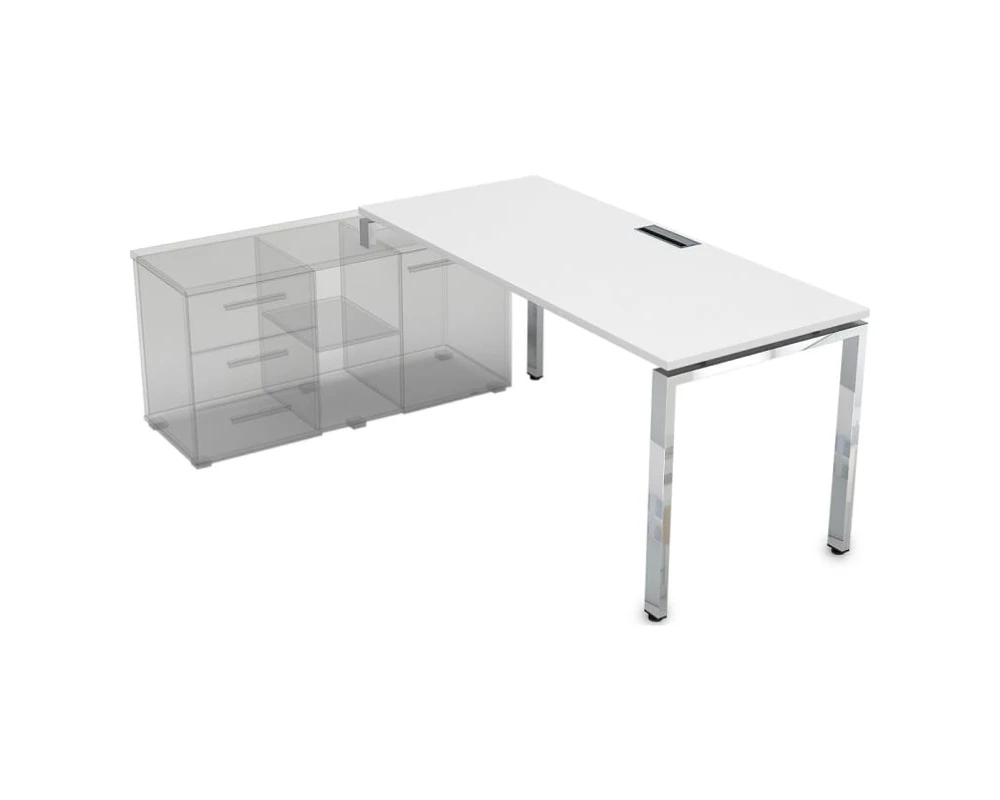 Стол рабочий прямолинейный три опоры, левый (1600*900*750) НСТЛ-П.994 GLOSS LINE