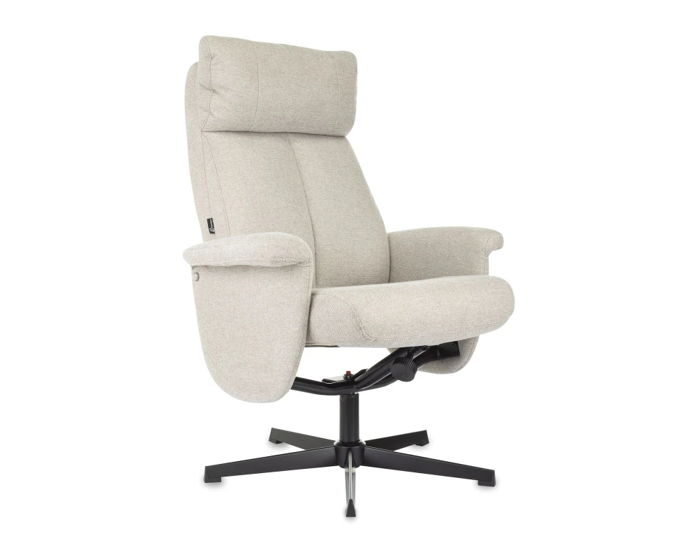 Кресло Бюрократ БАРОН / BARON с пуфом Ткань, Бежевый