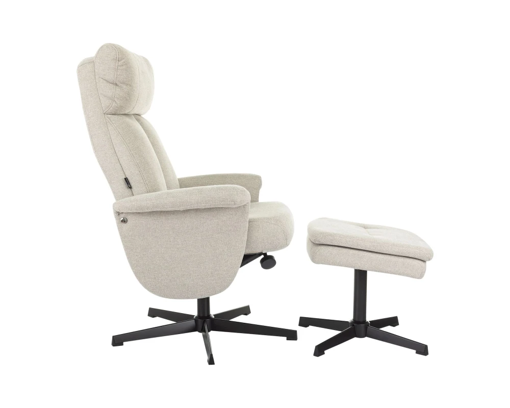 Кресло Бюрократ БАРОН / BARON с пуфом Ткань, Бежевый