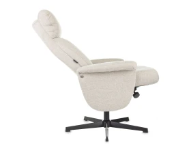 Кресло Бюрократ БАРОН / BARON с пуфом Ткань, Бежевый images