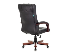 Кресло Бюрократ KB-10WALNUT/B/LEATH Натуральная кожа, Черный images