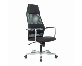 Кресло Бюрократ KB-5M хром Сетка/ Ткань, Черный images