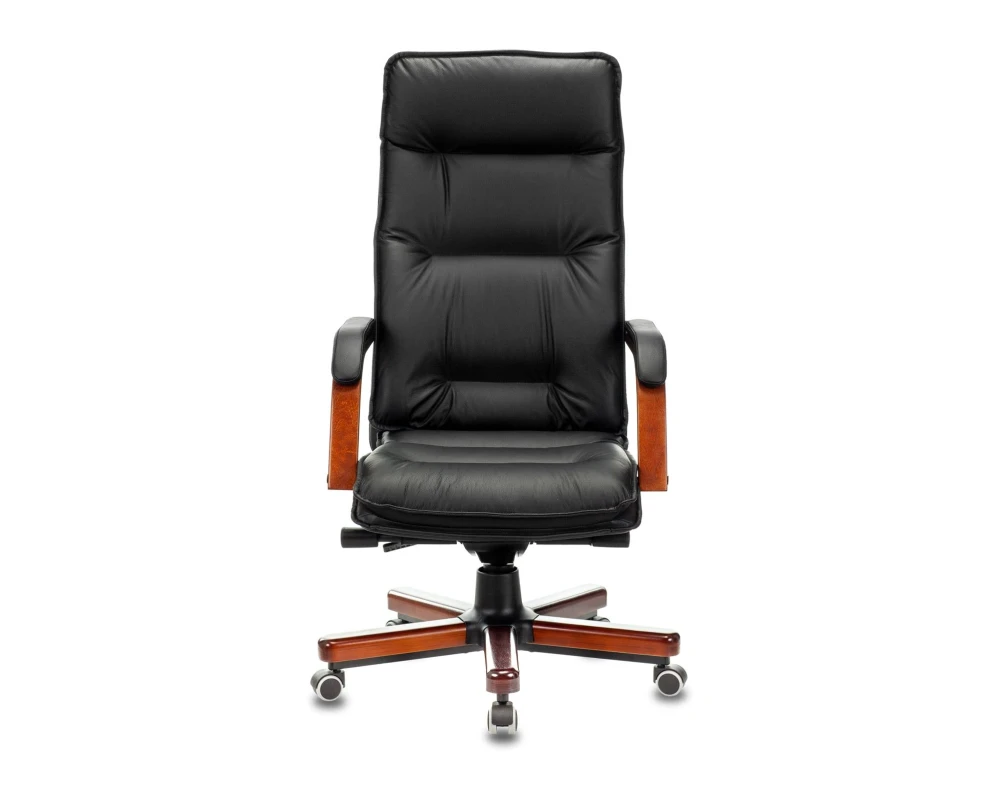 Кресло Бюрократ T-9927WALNUT Натуральная кожа, Черный