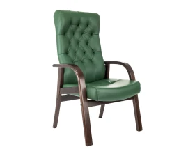 Кресло Бюрократ T-9928WALNUT-CF Натуральная кожа, Зеленый images