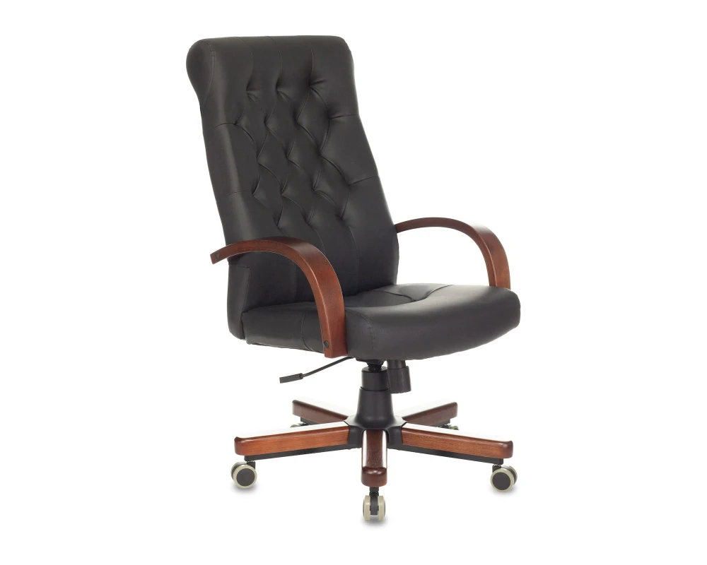 Кресло Бюрократ T-9928WALNUT/ECO Экокожа, Черный