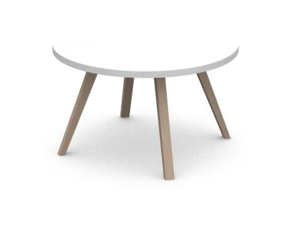 Стол журнальный круглый 80х80х48,5 Europe Wood Белый премиум/Выбеленный бук