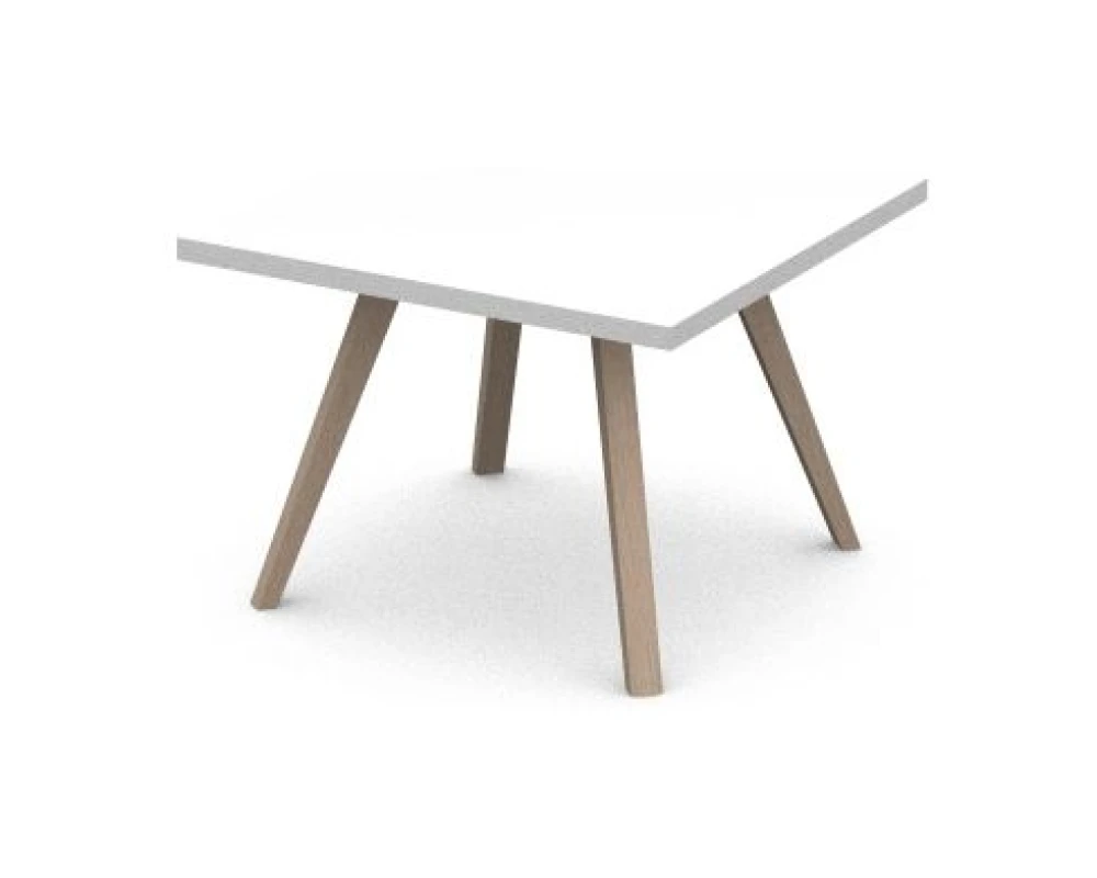 Стол журнальный квадратный 67х67х48,5 Europe Wood Белый премиум/Выбеленный бук