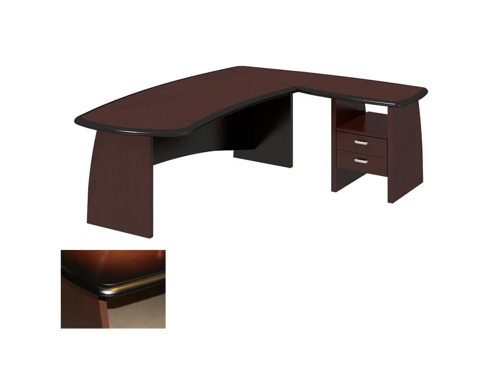 Стол руководителя ПК-МСП-СТ220Х190П/ПТ/Д-В3 Маэстро премиум