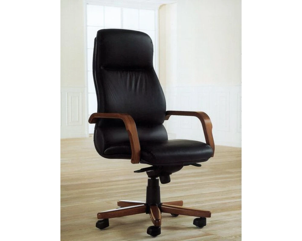 Кресло КОМФОРТ П, кожа, дерево