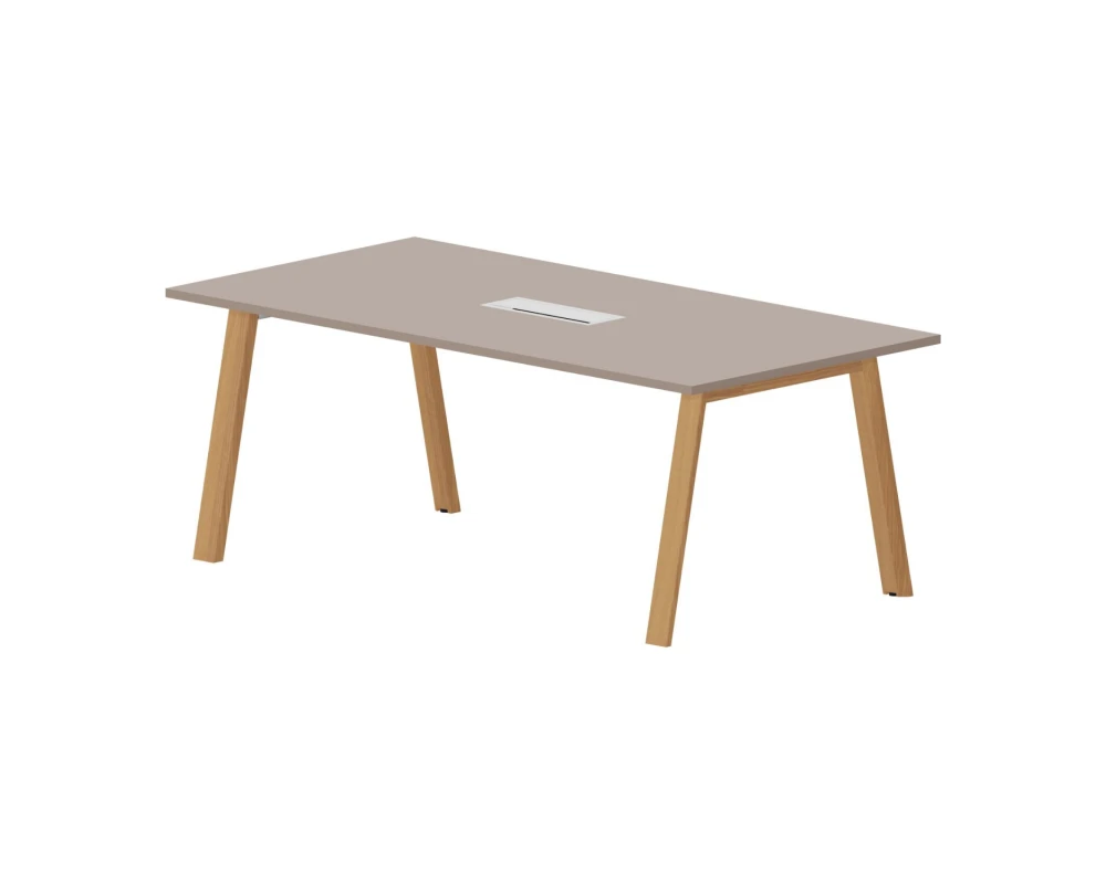 Стол для совещаний с металл. аутлетом 200х100х75 Артвуд Митин / Artwood Meeting Тортора/Бук