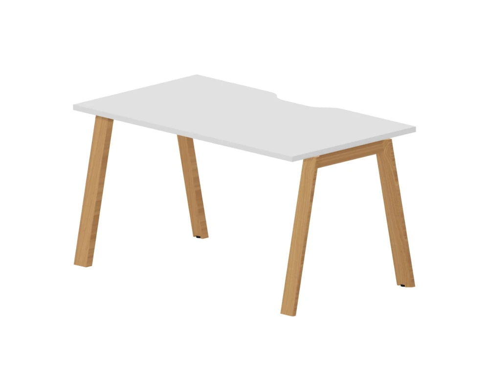 Стол письменный 140х80х75 (с эрго. вырезом) Артвуд / Artwood Белый/Бук