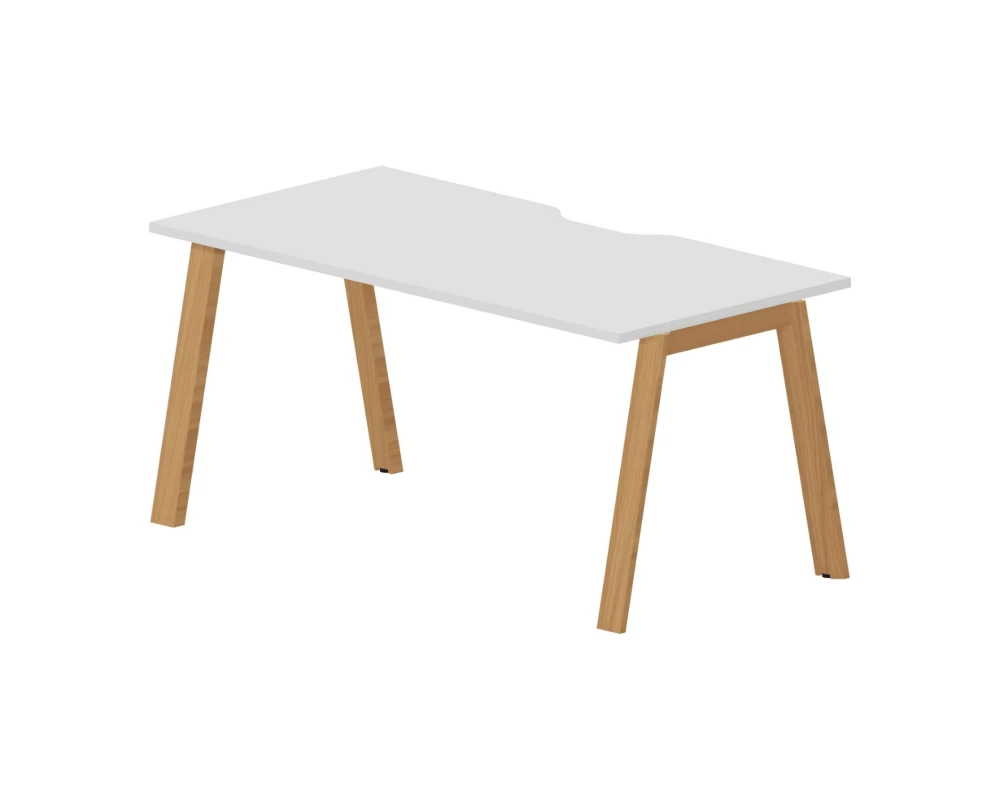 Стол письменный 160х80х75 (с эрго. вырезом) Артвуд / Artwood Белый/Бук