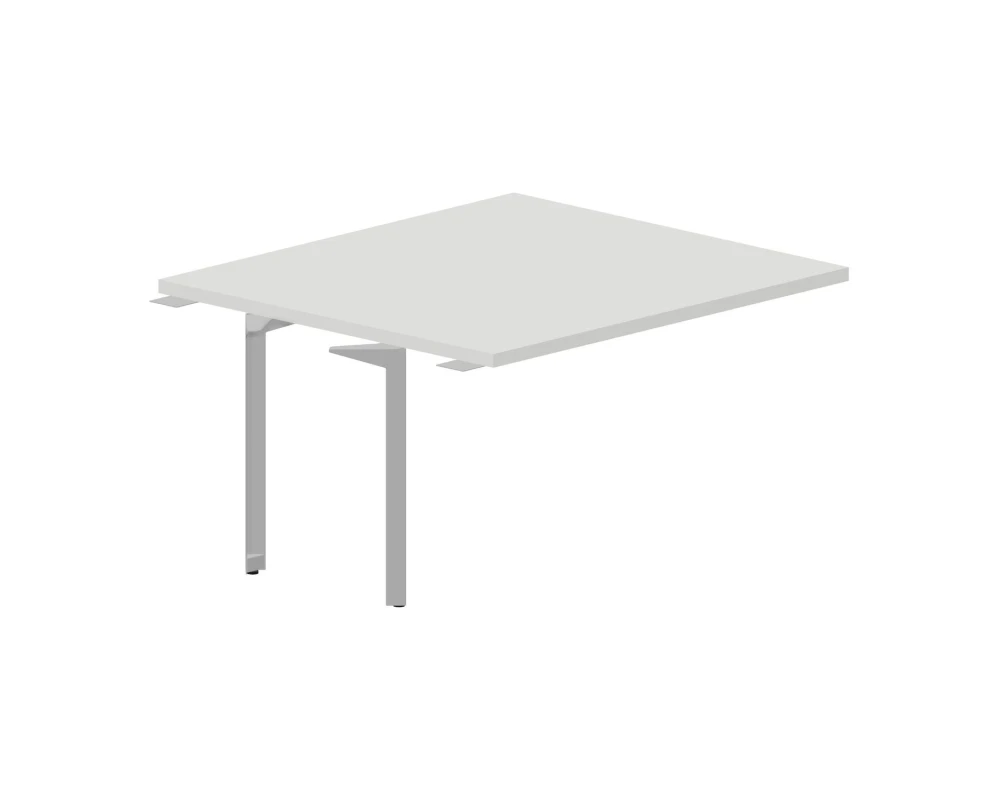 Стол для совещаний 140х126х76см (толщина столешницы 3,6см) - приставной элемент Рэй Митин / Ray Meeting Белый/Алюминий