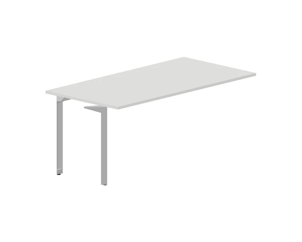 Стол для совещаний 180х90х75см (толщина столешницы 2,5см) - приставной элемент Рэй Митин / Ray Meeting Белый/Алюминий
