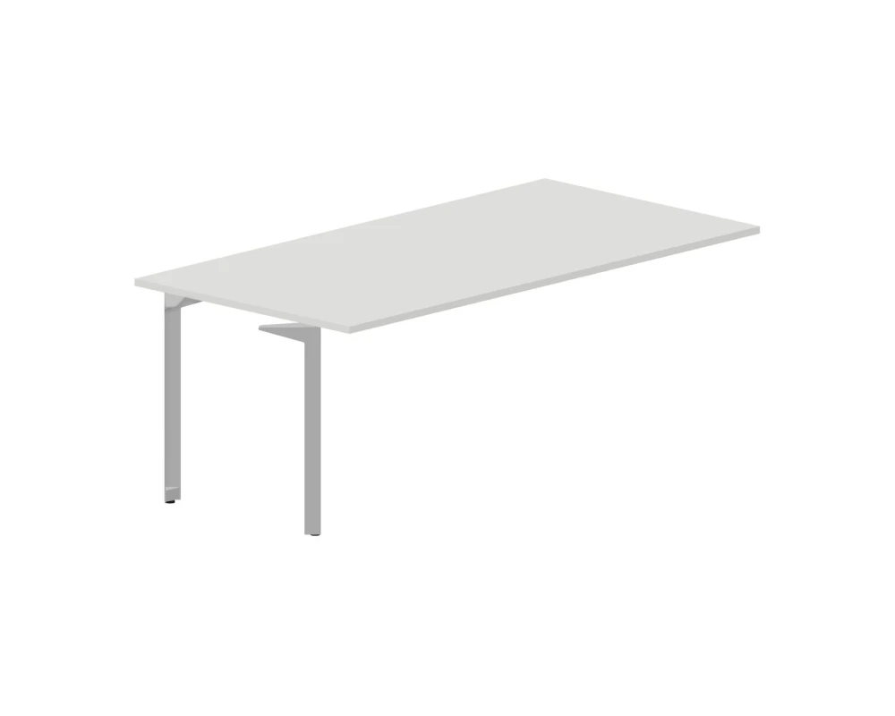 Стол для совещаний 200х100х75см (толщина столешницы 2,5см) - приставной элемент Рэй Митин / Ray Meeting Белый/Алюминий