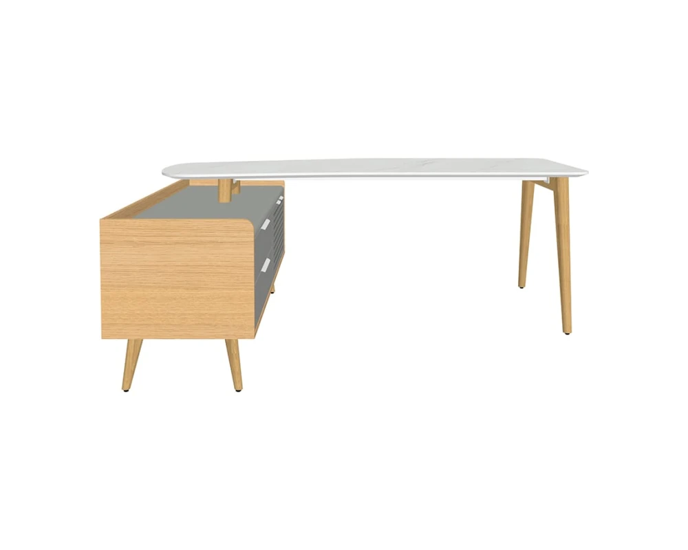 Стол рабочий эргономичный с опорной тумбой Rem-200.1L+Rem-33L Remo