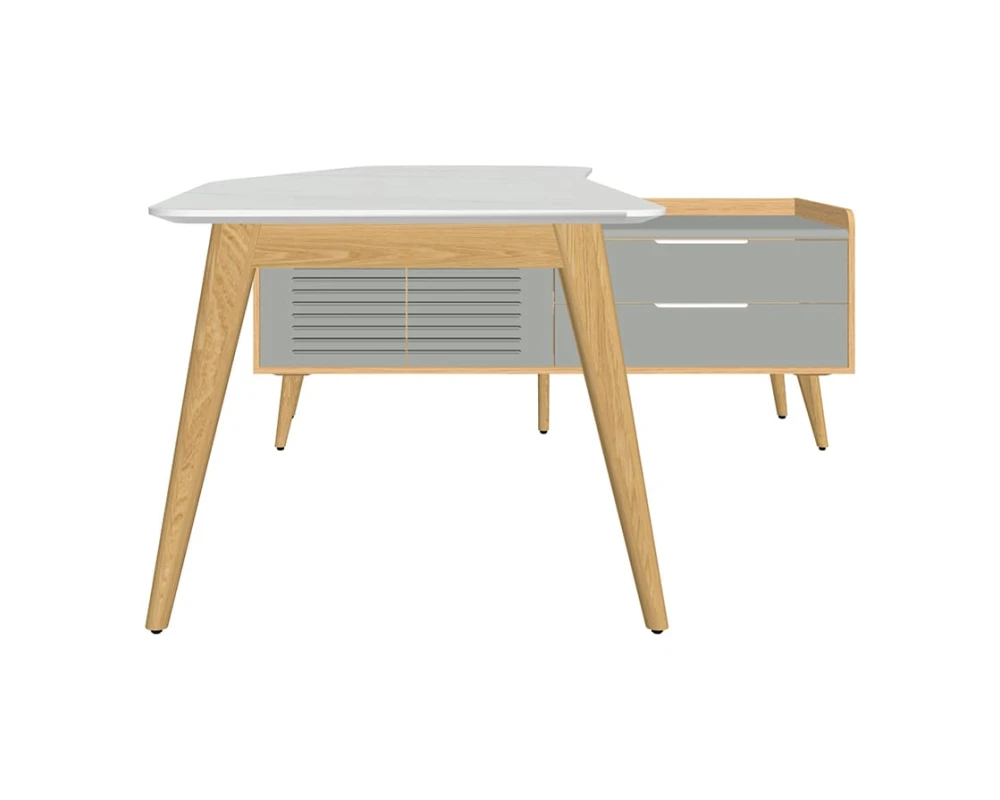 Стол рабочий эргономичный с опорной тумбой Rem-200.1R+Rem-33R Remo