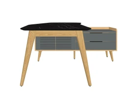 Стол рабочий эргономичный с опорной тумбой Rem-200.1R+Rem-33R Remo images