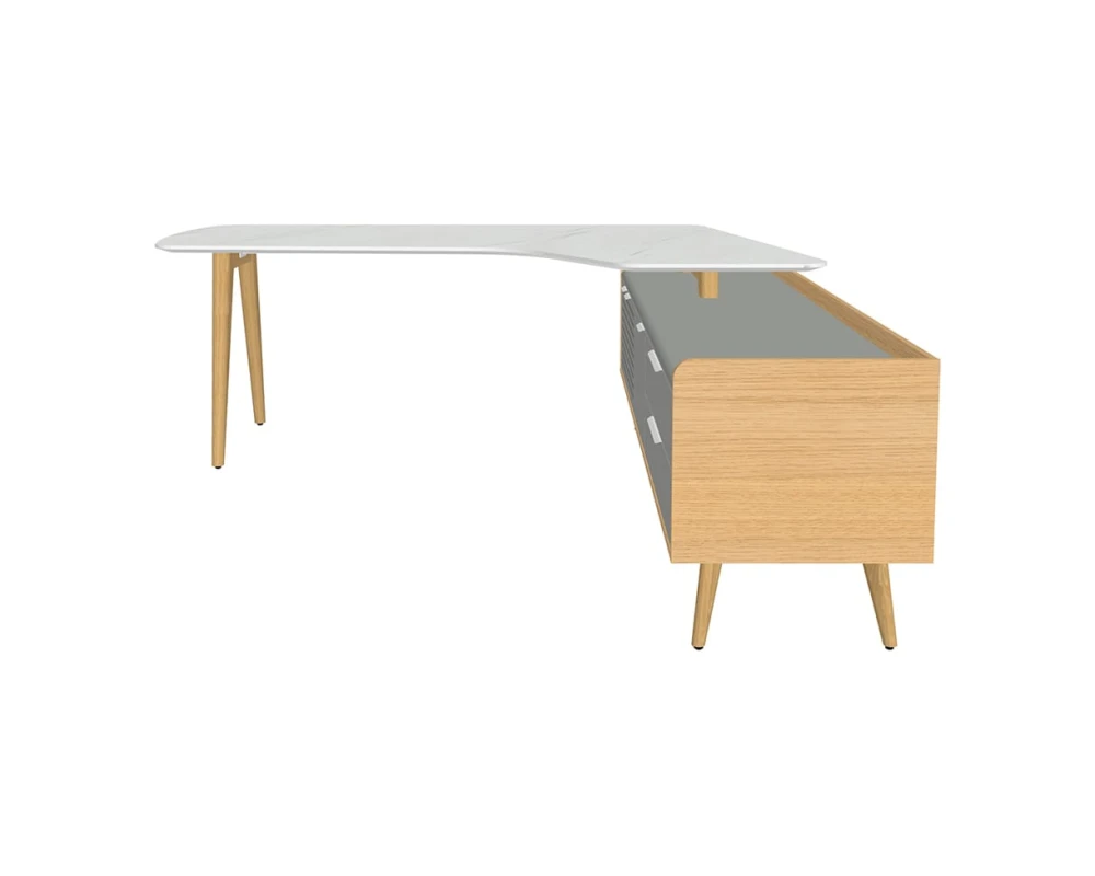 Стол рабочий интегральный с опорной тумбой Rem-209.1R+Rem-34R Remo