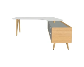 Стол рабочий интегральный с опорной тумбой Rem-209.1R+Rem-34R Remo images