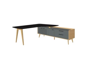 Стол рабочий интегральный с опорной тумбой Rem-209.1R+Rem-34R Remo images