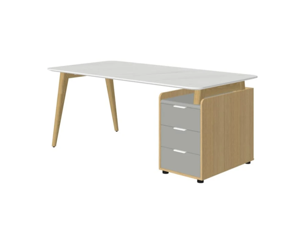 Стол рабочий прямой с опорной тумбой Rem-180.1R+Rem-32 Remo