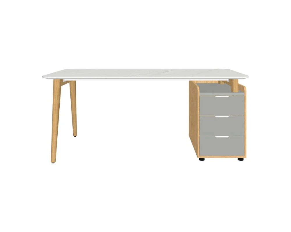 Стол рабочий прямой с опорной тумбой Rem-180.1R+Rem-32 Remo