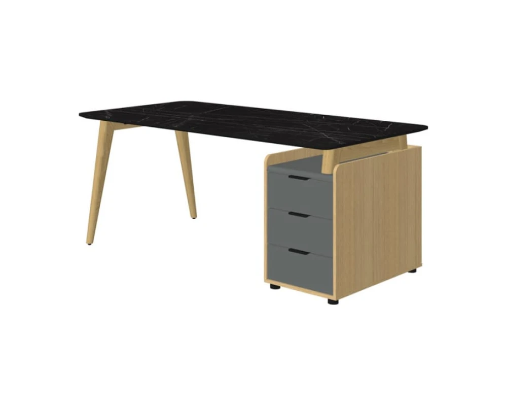 Стол рабочий прямой с опорной тумбой Rem-180.1R+Rem-32 Remo