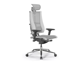 Кресло Y 4DT B2-14D M26.B32.G25.W03 Сетка/Экокожа, Светло-серый/Белый images