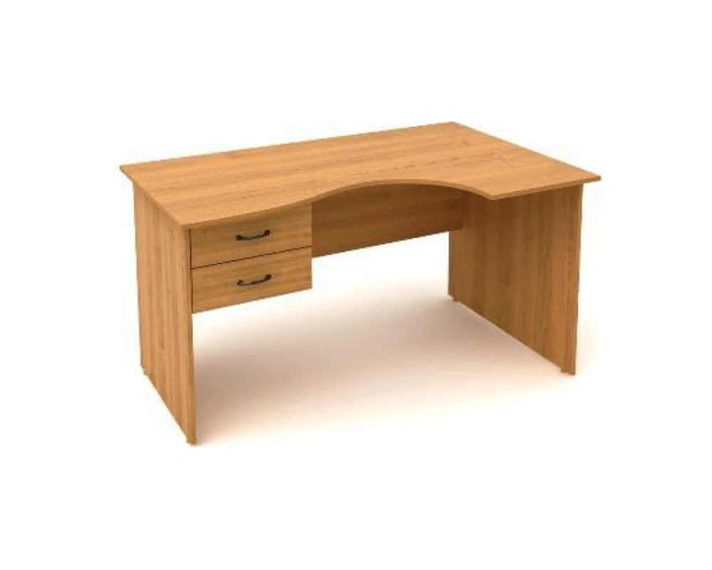 Стол крив. с подвесной тумбой (1402х902(702)х750) КФ5 Фея