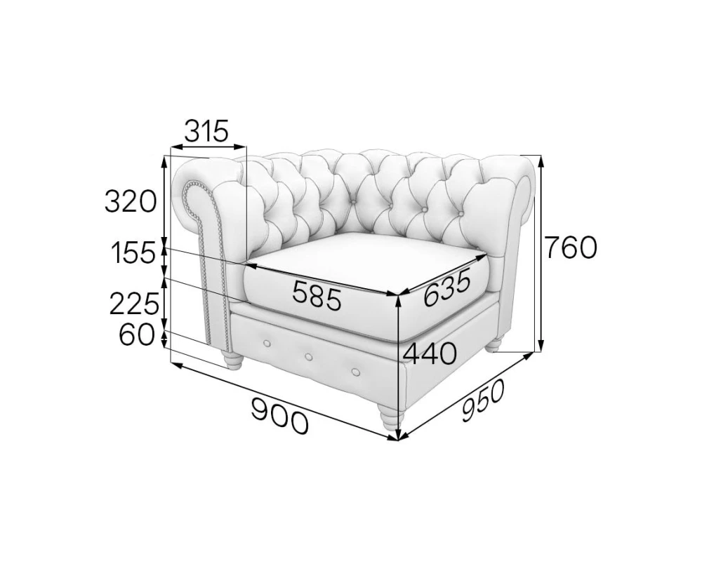 Модуль 1-местный правый ChL1R Честер-Люкс MVK