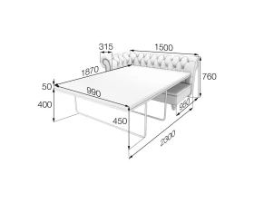 Модуль 2-местный раскладной правый Chl2R-r Честер-Люкс MVK images